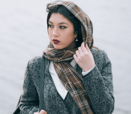 Ochre Checked Scarf